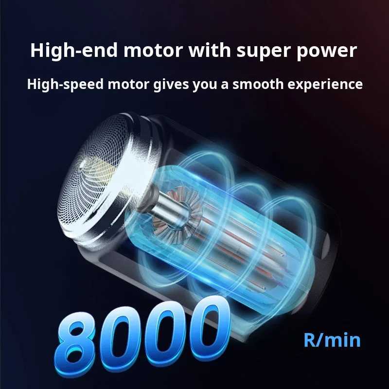 Mens Intelligent Portable 3D Veneer Electric Shaver TYPE-C Charging IPX7 Waterproof Wet Dry Dual-use ShaverW250117