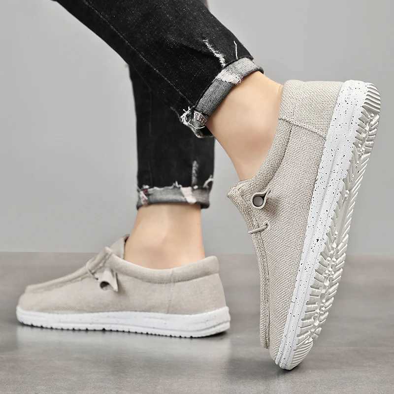 Men Casual Canvas Shoes Mens Loafers Breathable Slip Flats Male Vulcanized Shoes Driving Shoes Plus Size 47 Walking Shoe XJ250614