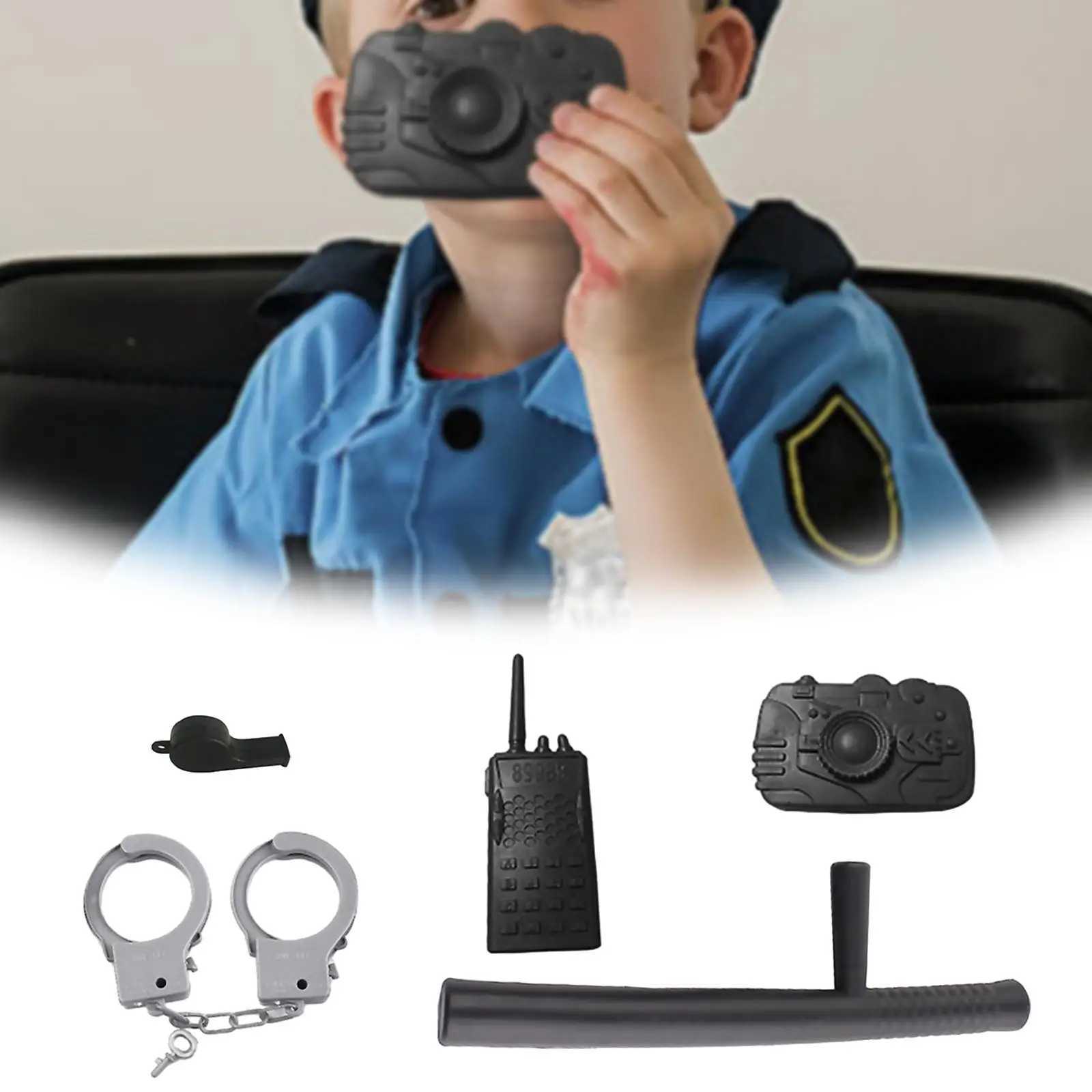 5Pcs Costume Accessory Set Police Cosplay Prop for Stage Performances Fancy Dresses Role Play Carnival Birthday Party Gift W250117