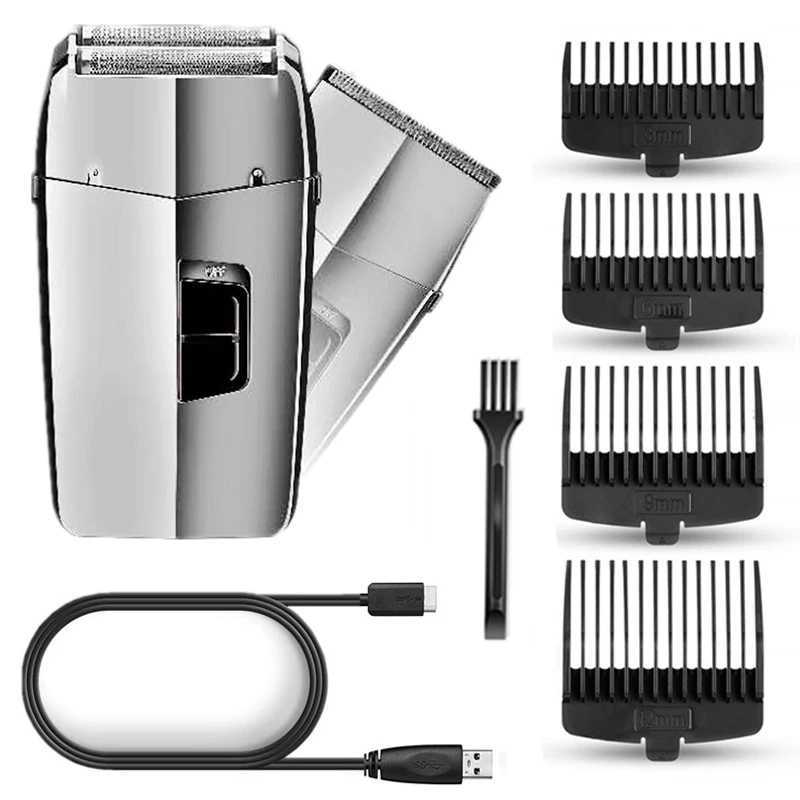 Wet dry 2-in-1 rechargeable electric shaver suitable for male beard and body hair trimmers electric shaver can wash bald shaversW250117