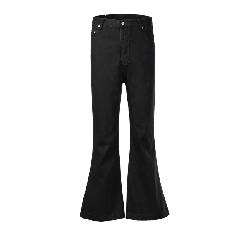 PFNW Mens Denim Pants High Street Wide-leg Flared Jeans2025 Summer Trendy Male Straight Trousers Black Dark Style 12Z6022 250118