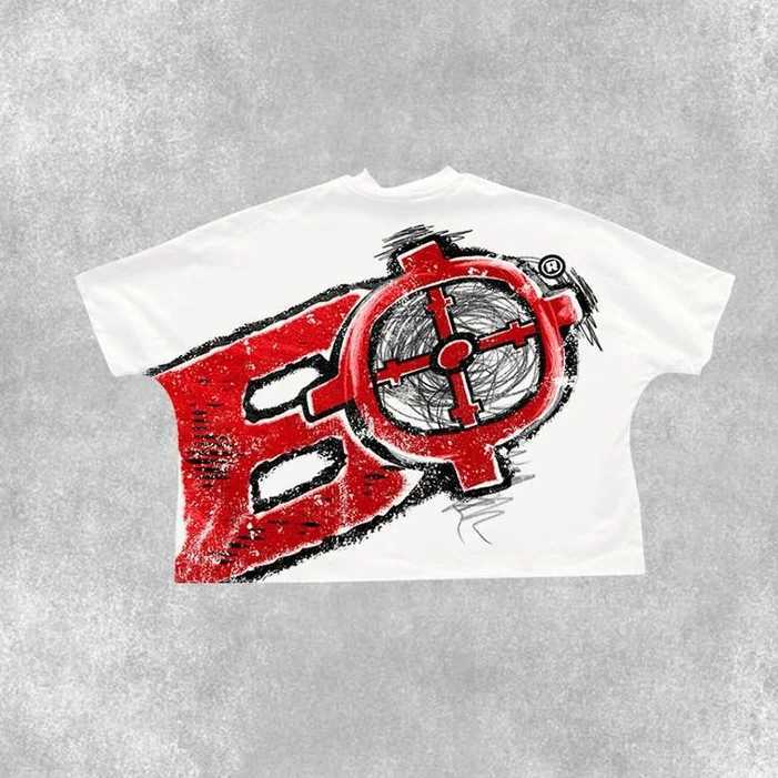 T Shirt Y2K Harajuku Hip Hop Gothic Graphic Print Oversized TShirt Mens Womens New Round Neck Cotton Short Sleeve Tops Clothes W250117