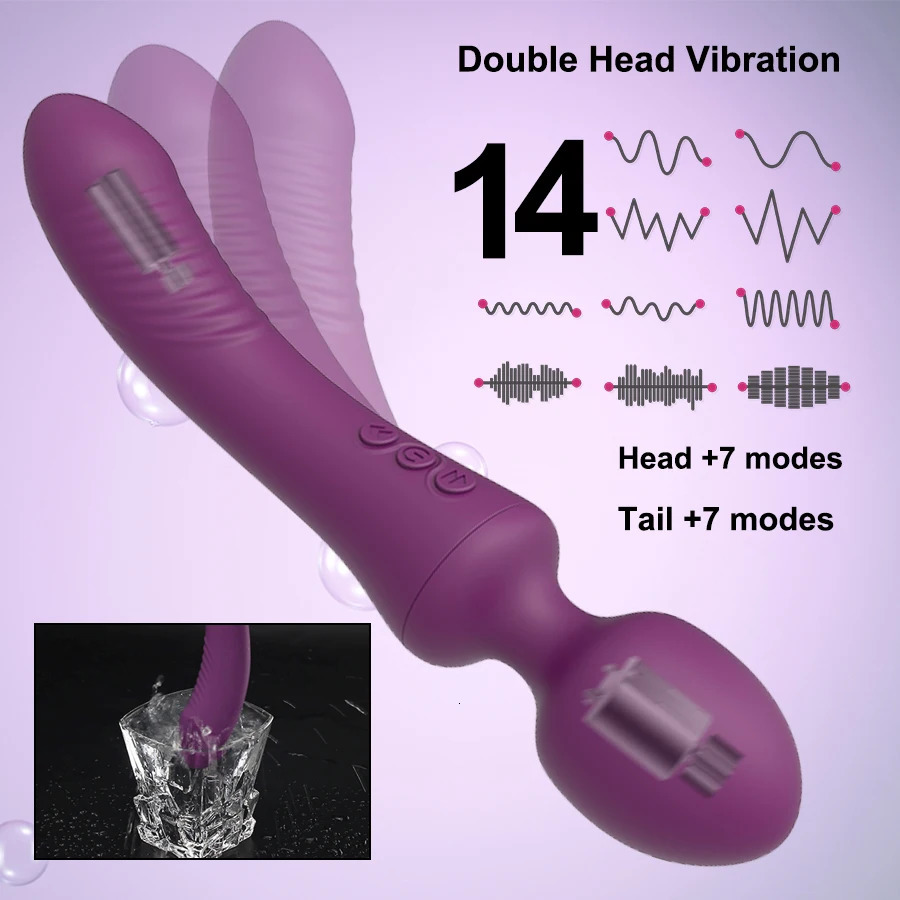 Dual Vibrator Sex Toys for Women Powerful Magic Wand Clitoris Vagina Massage Anal Plug G Spot Vibrating Adults Sexy Products 250114