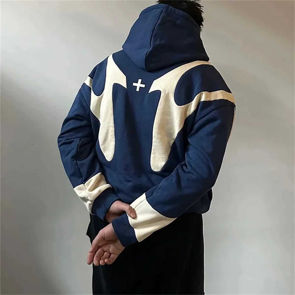 Y2K Hip Hop American Hoodies Women Men Fashion Retro Zipper Streetwear Harajuku Patchwork Coat Spring Fall Printed Sweatshirts W250117