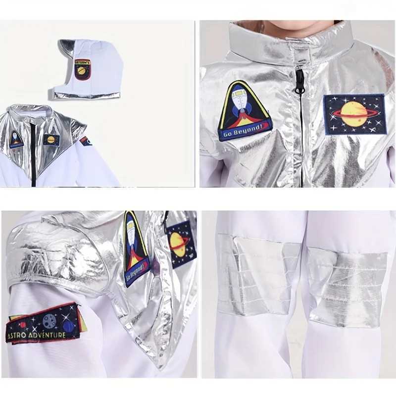 Boys Cartoon Astronaut Cosplay Costume Halloween Dress Up One-piece Jumpsuit Hat Kids Dress Up Outfit For Carnival Party W250117