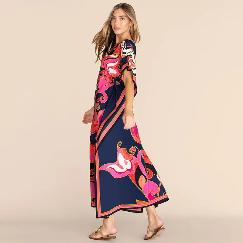 Kaftan Dress Over Size Women Beach Cover Up Summer Clothes Kimono Mujer Vestidos De Fiesta 250121