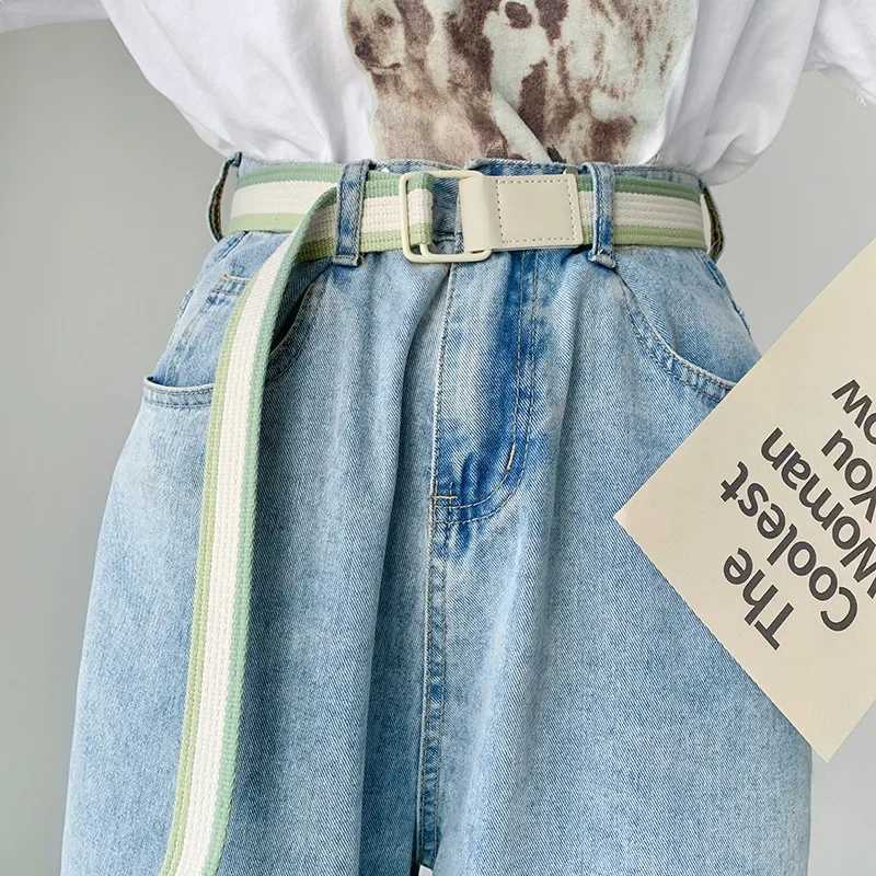 Student canvas belt rainbow nylon belt outdoor girl belt jeans belt cute clothing accessories W250120