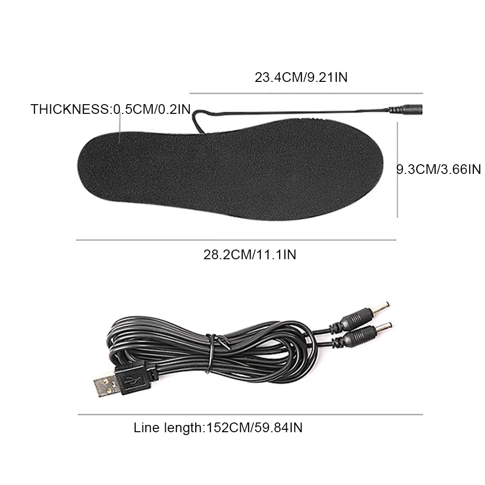 1-10Pair USB Heated Shoe Insoles Women Men Electric Warmer Washable Winter Outdoor Sport Thermal Insoles Keep Foot Warming Pad 250120