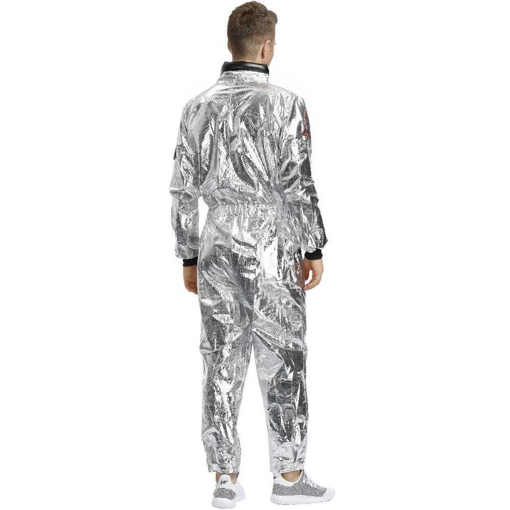 Halloween Christmas Silver Spaceman Men Women Space Suit Adult Children Astronaut Costume Family Party Dress Up Birthday Gift W250117