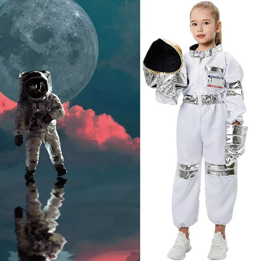 Children Astronaut Spaceman Space Suit Cosplay Costume Boys Girls Performing Props Halloween Party Dress Up Birthday Gift W250117
