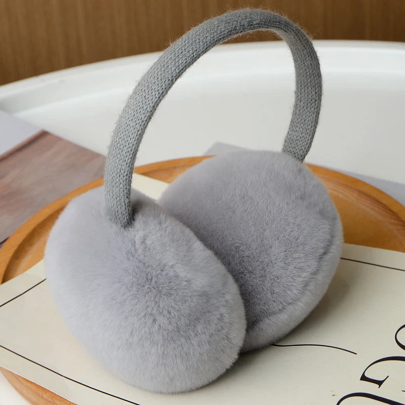 MPPM Natural 100% Rex Rabbit Fur Earmuffs Winter Accessories for Women Winter Ear Muffs Fluffy Earmuff Ear Cover for Winter 250122