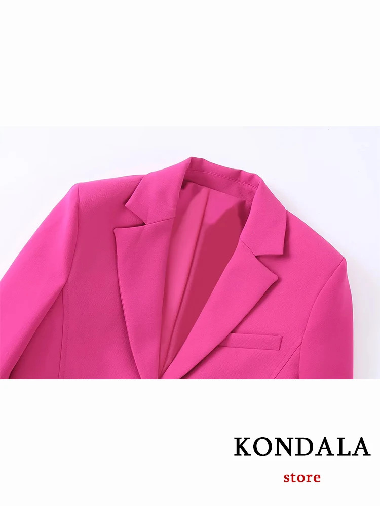 KONDALA Office Lady Rosered 2 Piece Blazer Women Suits V Neck Short WomenHigh Waist Shorts Skirt Female Fashion Set 250122