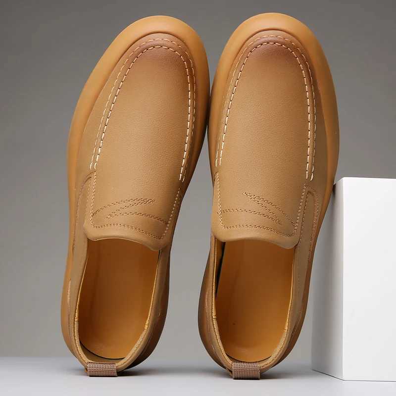 Luxury Brand Designer Mens Shoes Genuine Leather Slip Loafers Mocasines Summer Breathable Driving Shoes Walking Men SneakersXJ250118