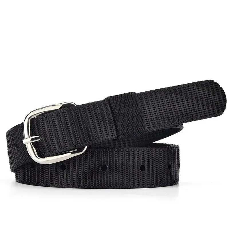 Womens leather belt canvas needle buckle thin waistband outdoor sports and leisure work pants jeans belt mountain climbing belt childrens belt W250120