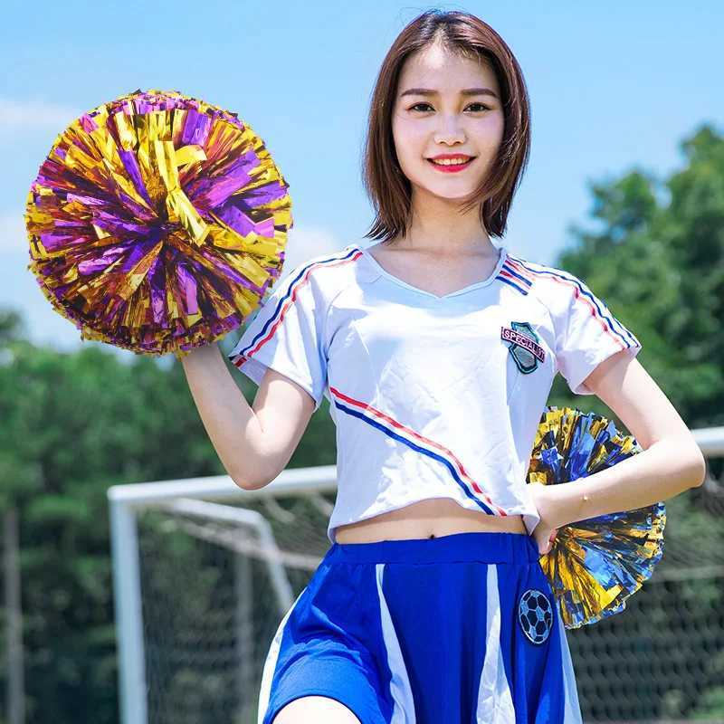 Female Color Cheerleading Pom Poms Finger Cheerleading Ball Black and Blue Gold Silver Red Green Dance Cheerleading AccessoriesW250121