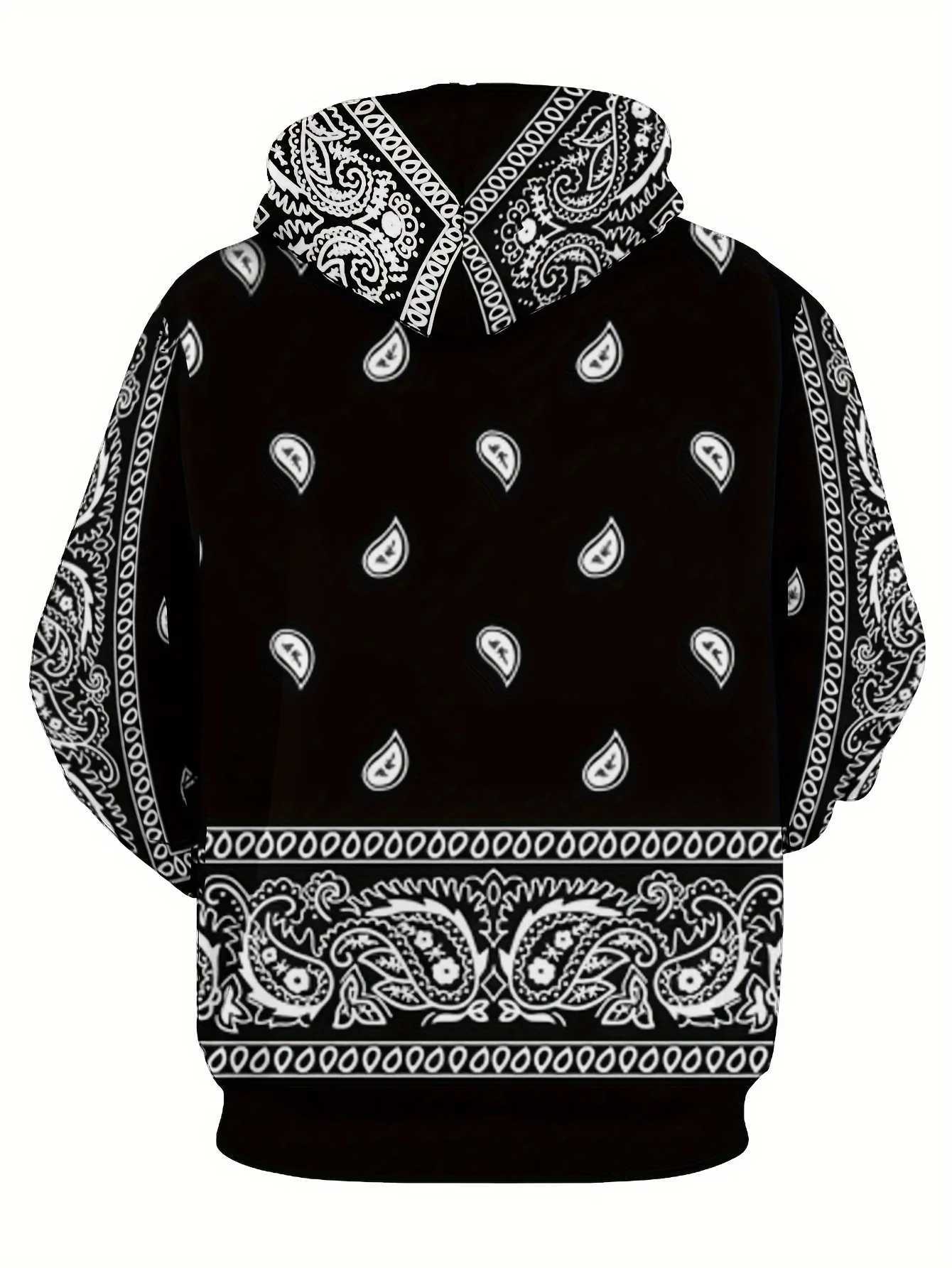 Hoodie Cashew Pattern Graphic Hooded Shirt Sweatshirt For Men Y2k Harajuku Casual Streetwear Long Sleeve Tops Mens Clothing W250117