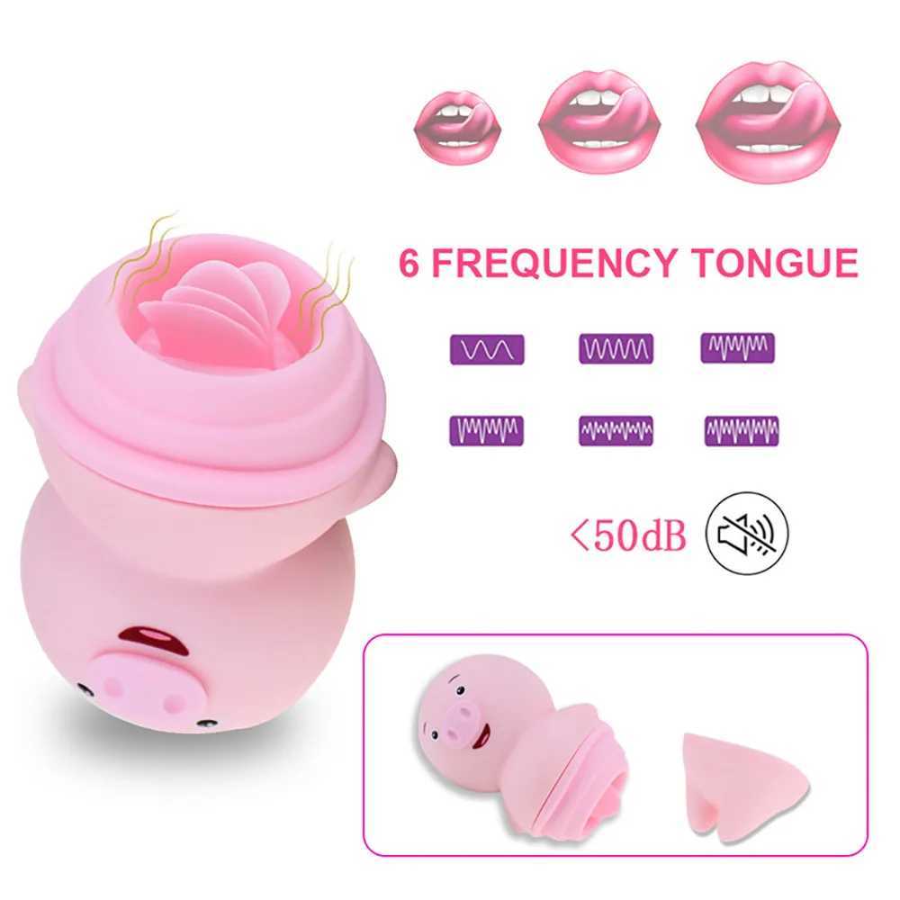 Cute Sexy Pig Licking Sucking Vibrators For Women Clitoris Sucker Anal Nipple Licks Massage Female Sex Toys Adult Erotic Machine W250117
