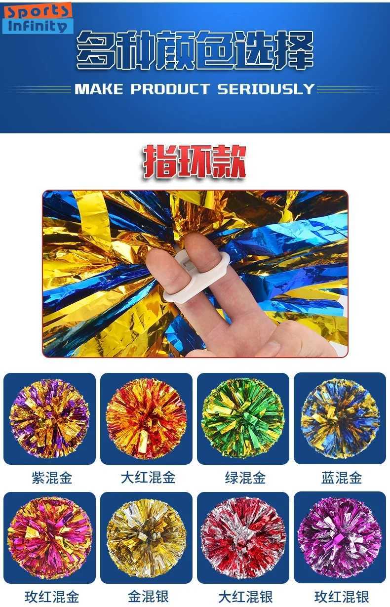 Colorful Cheerleading Pom Poms Hand Finger Cheer Balls Black Blue Gold Silver Red Green Dance Poms Cheerleading AccessoriesW250121