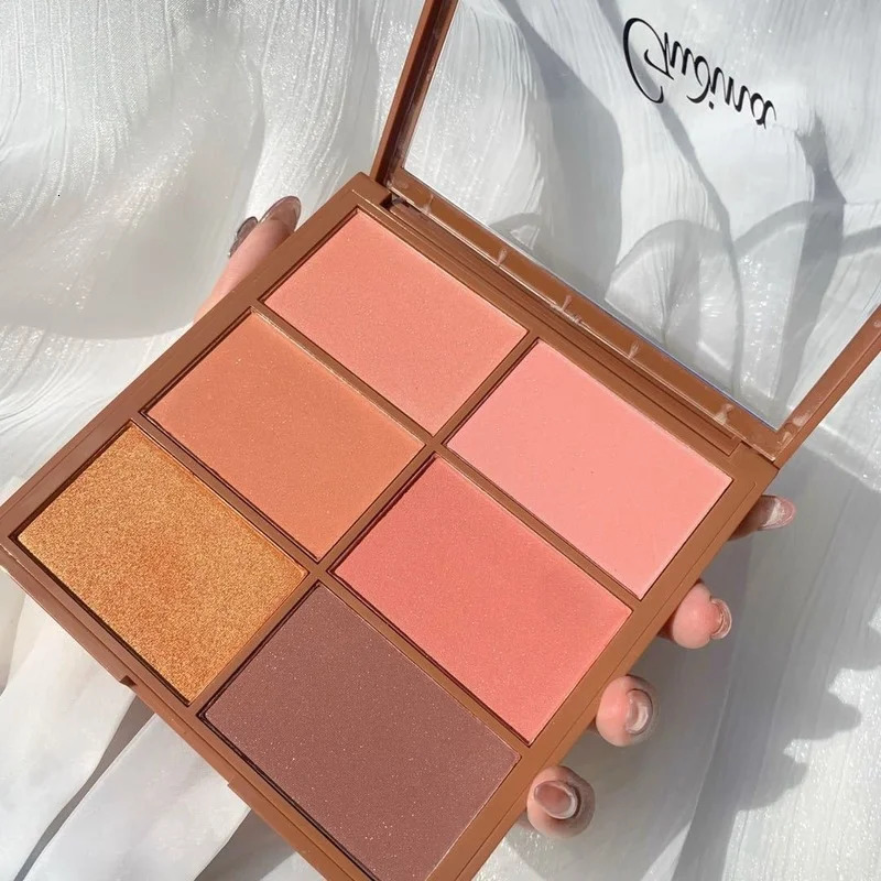 6 Colors Matte Blush Palette Cute Sunburn Makeup Palette Peach Pumpkin Color Lasting Nature Water Proof Quality Female Cosmetic 250121