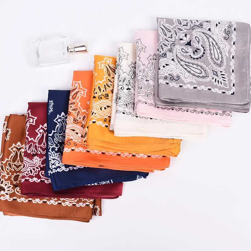 New Paisley Bicolor Small Cashew Fruit Satin Silk 70 Scarf Wholesale Small Scarves W250118