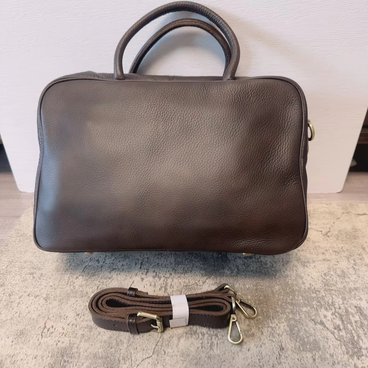 Motingsome Full Grain Cowhide Handbag Designer Bags For Women Bowg Tote Shoulder Crossbody Work Brief Case 2024 New