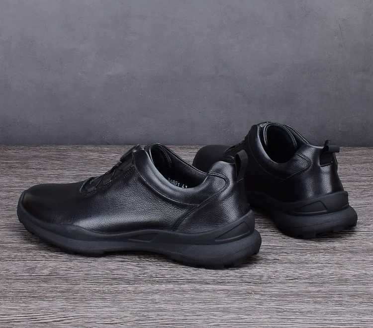 Genuine Leather Shoes Men Rotating Buckle Sneaker Lightweight Running Cowhide Loafers Athletic Jogging Walking Original SportsXJ250118