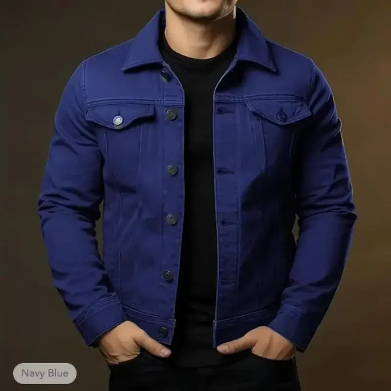 Mens Fashion Casual Jacket Washed Denim Top Autumn Loose Large Size Men 250109