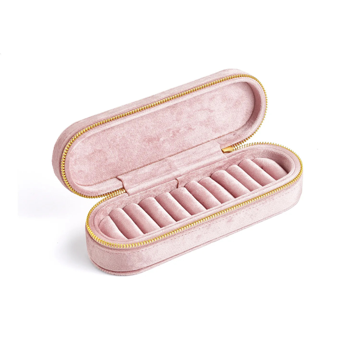 Velvet Jewelry Storage Box Ring Earrings Delicate Small Mini Simple Style Portable Zipper Box Ring Holder 250117