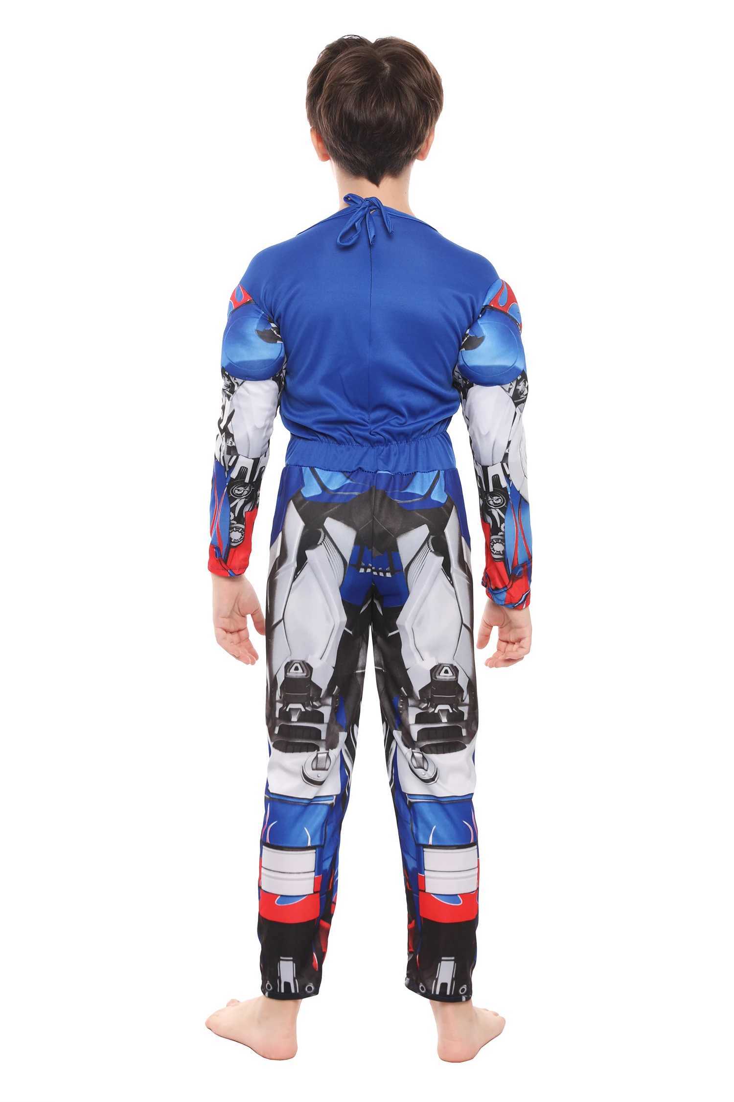 Halloween Purim Children Optimus Muscle Prime Costume Robot Car jumpsuit Boy Superhero Book Week Childrens Fancy Dress W250117