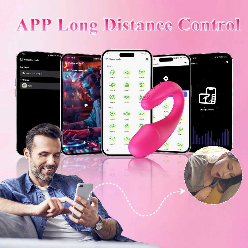 Wireless Bluetooth G Spot Vibrator for Women APP Control U Type Clitoris Stimulator Vagina Massagers Adult Sex Toys for Woman 18 W250117