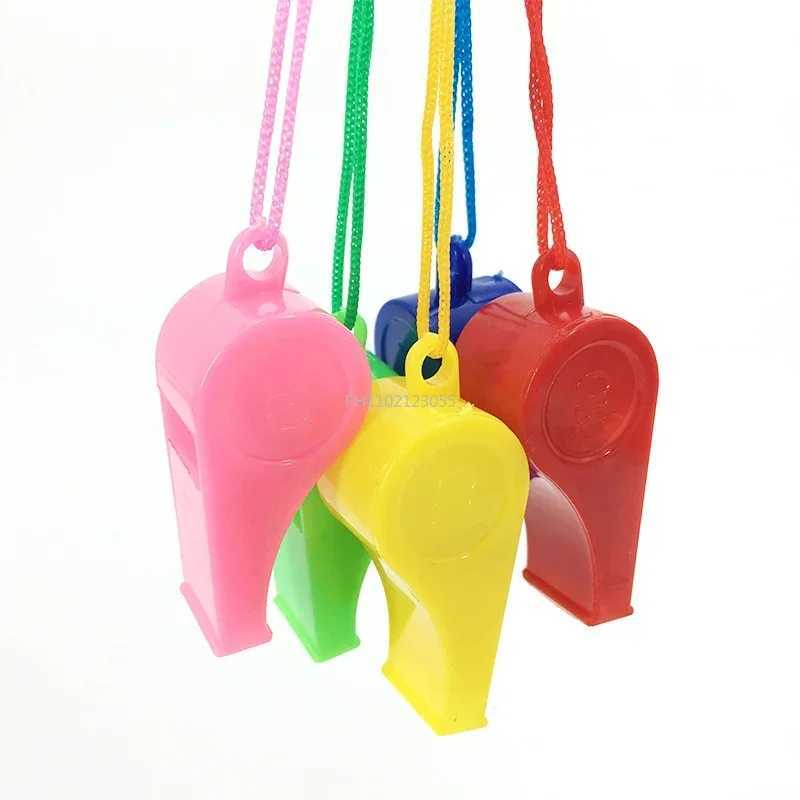 pcs Mini Plastic Whistle with Rope Children Toys Kids Football Soccer Rugby Cheerleading Whistle Birthday Party SuppliesW250121