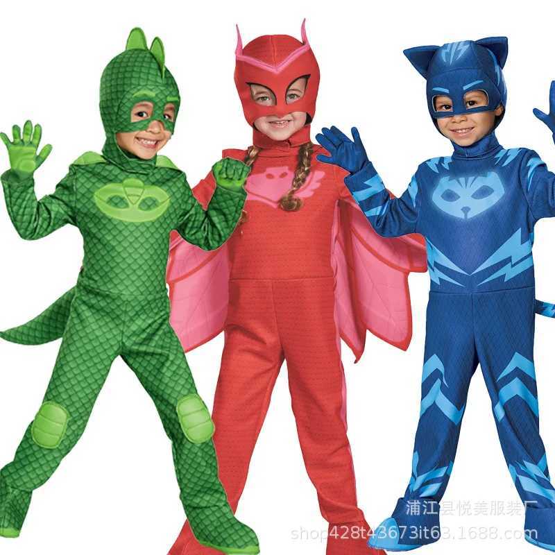 cosplay Blue Pajama Boys Girls Anime Hero Costume with Mask Cosplay Clothe Suit Halloween costume Birthday Party Gift W250117