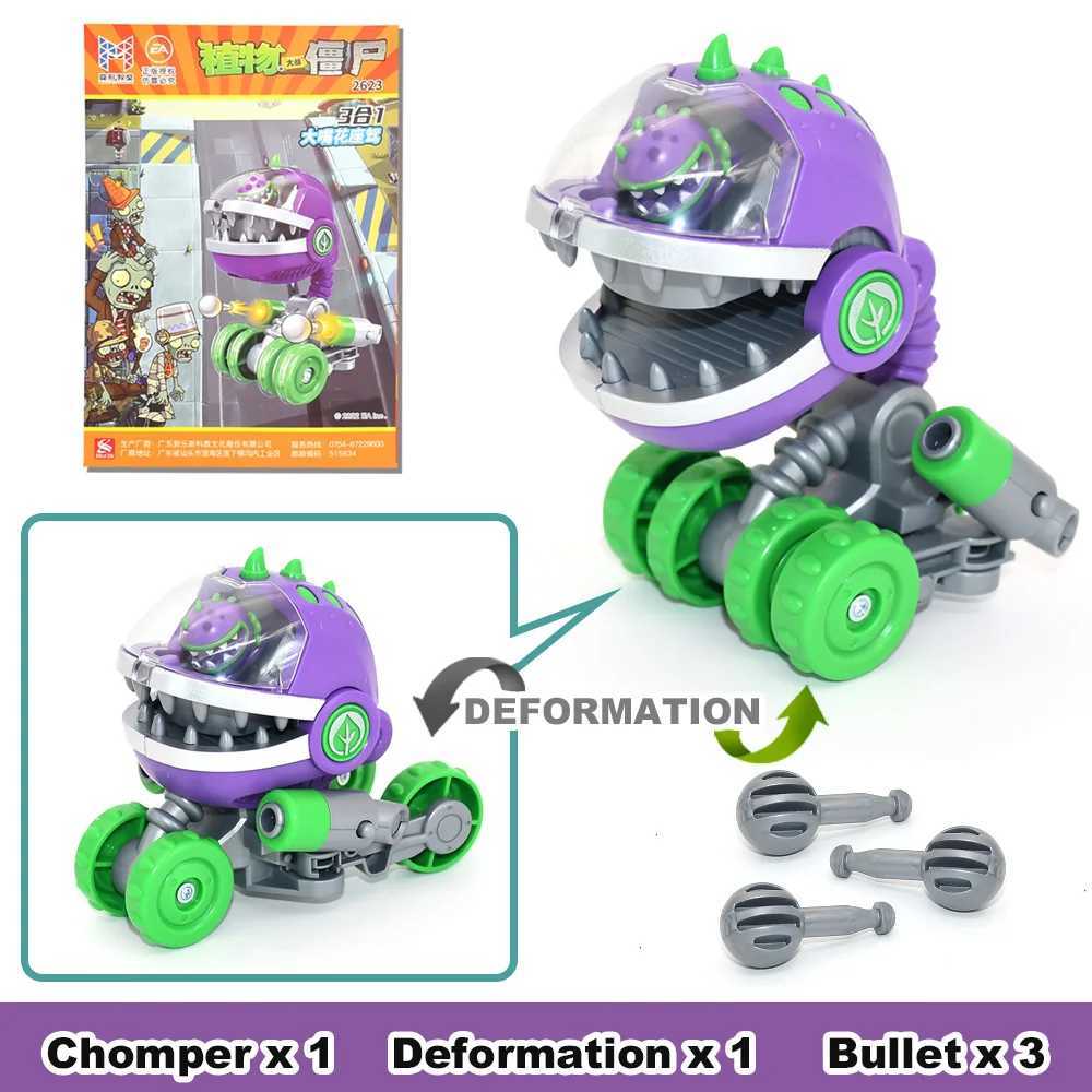 3 in 1 Assembly Deformation Toys For Boys Robot Doll PVZ Plant Vs. Zombie Mecha fighter PVC Action Figure Model Kid Gift W250120
