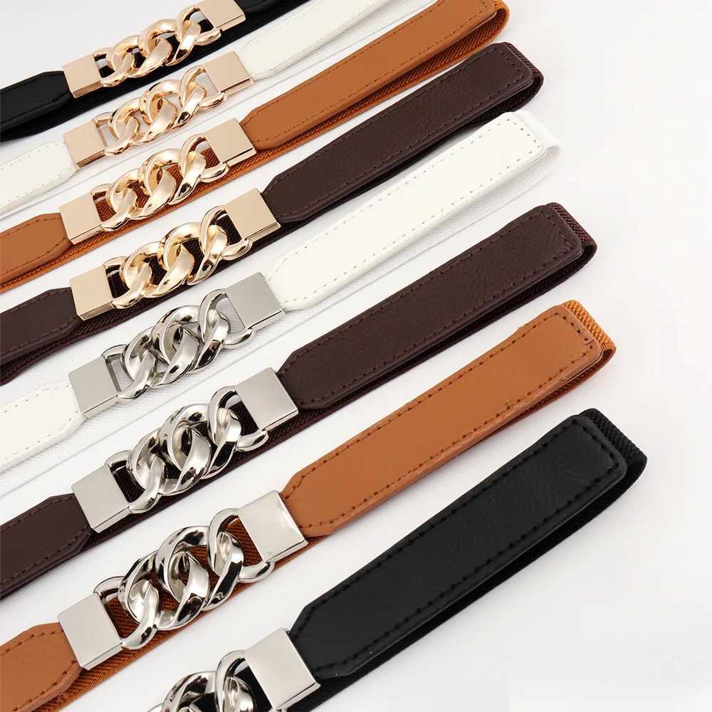 New Style Belt Womens Thin Belt Slim Decorative Shirt with Dress Multi-ring Buckle Elastic High Elastic Atmosphere Summer W250120