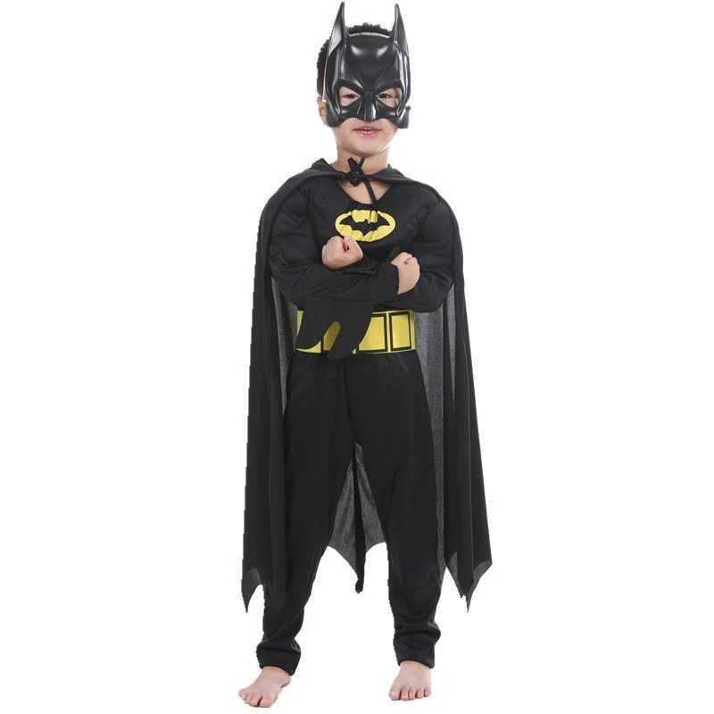 Childrens bat role-playing jumpsuit hero costume set with corner mask male superhero Wayne role-playing high-quality Halloween carnival party W250117