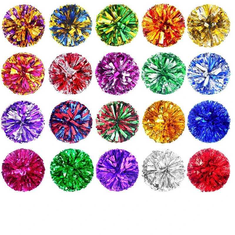Iridescence Sports Match Pom Poms Cheerleading Accessories Birthday Wedding Graduation School Activities Celebration SuppliesW250121