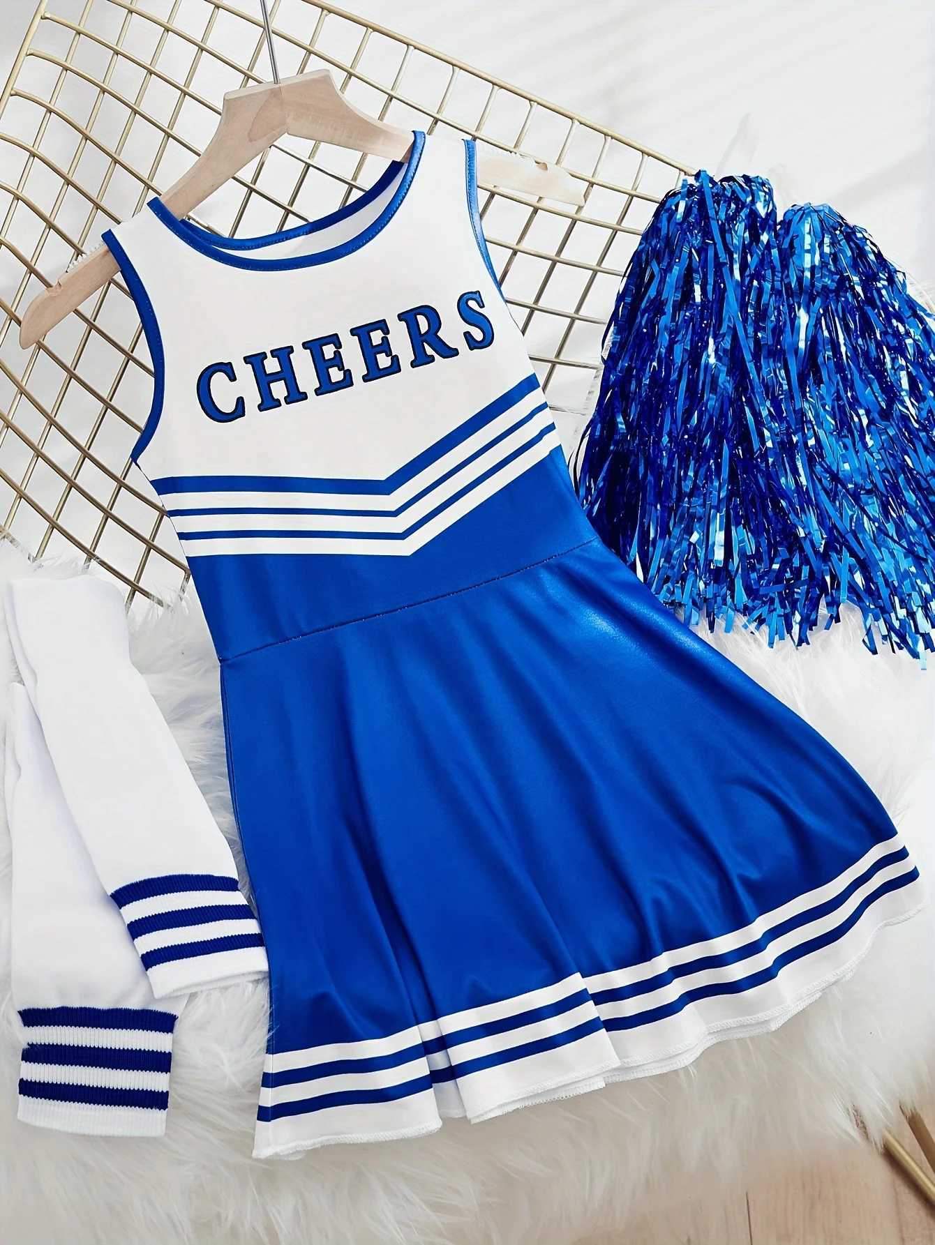 Cheerleader Set Kids Girls Dresses Cute Homecoming Season Performance Costumes Christmas Day Party Bash CostumesW250121