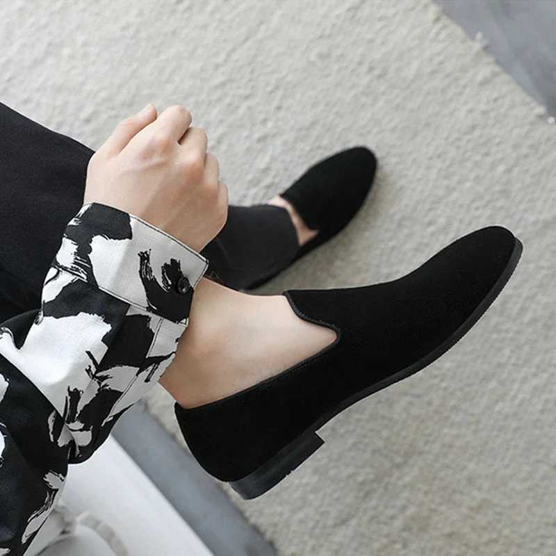 Men Loafers Shoes Suede Low-heeled Solid Color Comfortable Casual Wear Fi Everyday All-mah Classic ShoesXJ250118