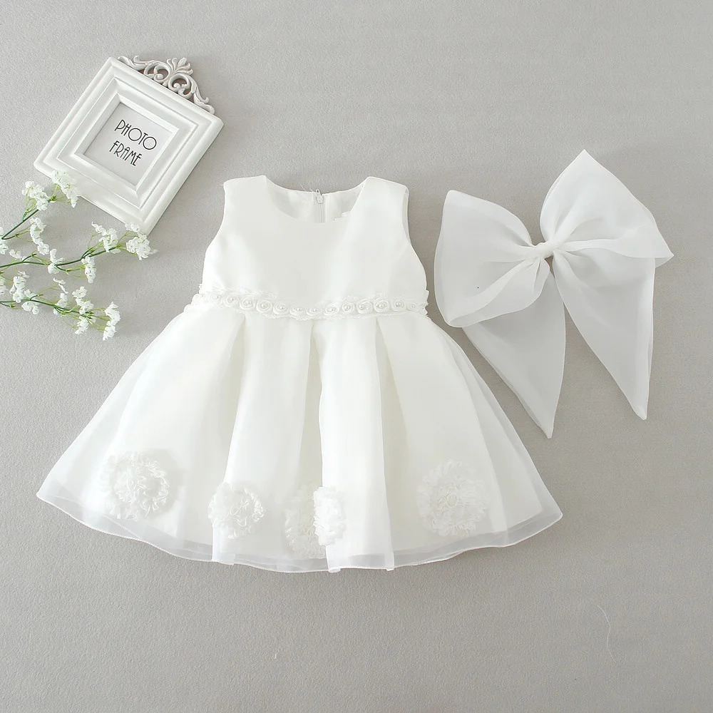 Baby Girls White Tutu Dress Infant Toddler Fluffy Tulle Ballet Tutus with Bowknot born Birthday Party Banquet Costume Dress 250120