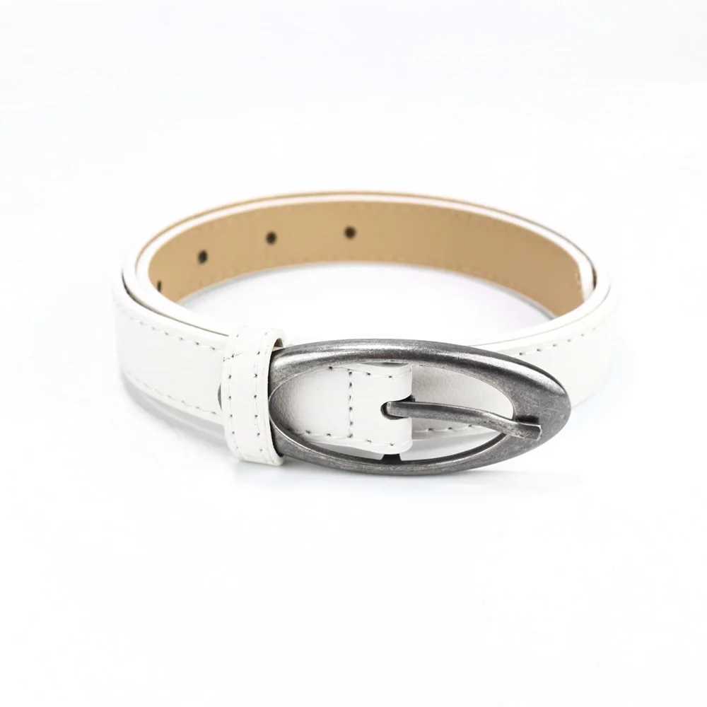 PU leather Y2K retro fashion thin strip oval buckle W250120