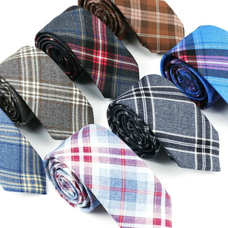 Fashion Cotton Neck Ties For Men Women Casual Plaid Tie Boys Girls Suits Slim Wedding Party Pattern Necktie Gravatas 6cm 250114