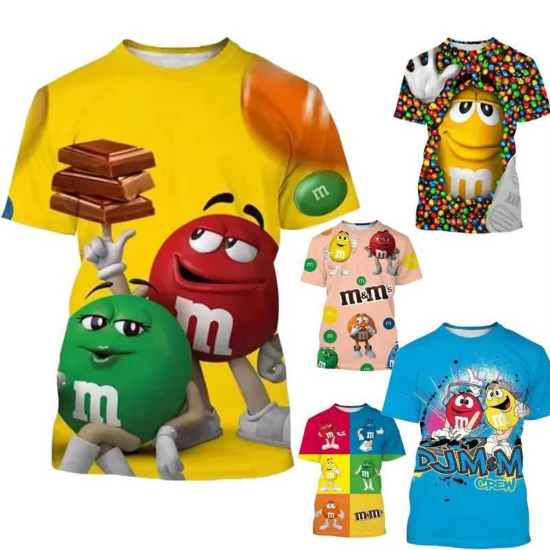 M ms Chocolate Beans Mens T-shirts 3D Print Fashion Short Sleeve O-Neck Hip Hop Oversized Harajuku Y2K T Shirt Unisex Clothes W250117