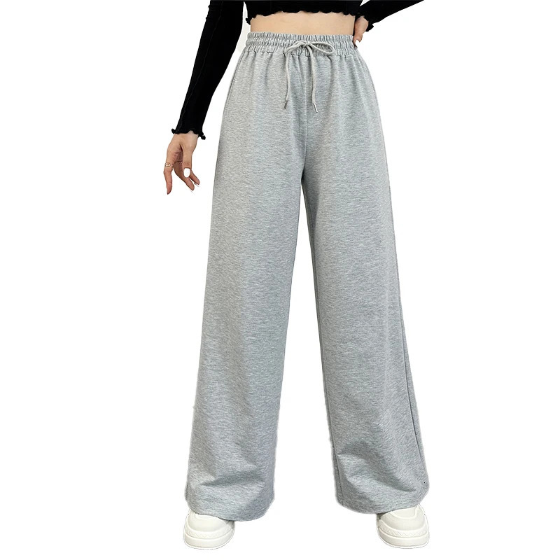Wide Leg Pants For Women Straight Bottom AllMath Plain Fitness Joggers Travel Basic Casual On Sale 250108
