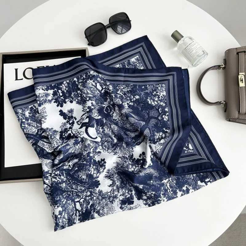 90*90cm Luxury Brand Silk Square Scarf Hijab Women Bandana Soft Scarves Neckerchief Ladies Hair Shl Wr Headband W250118