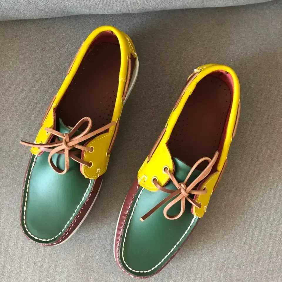 2025 Handmade Loafers Shoes for Men Genuine Leather Driving Shoes Designer Fi Docksides Boat Shoes Men FlatXJ250118