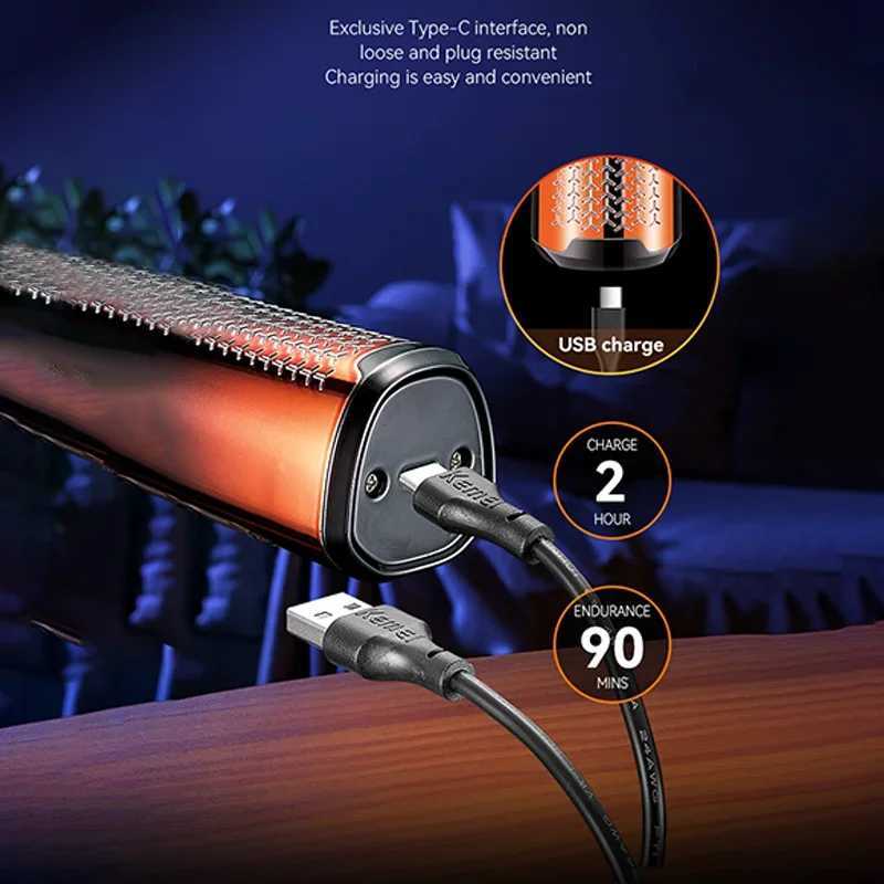 Kemei mens electric shaver for wet and dry beard electric shaver for charging LCD display screenW250117