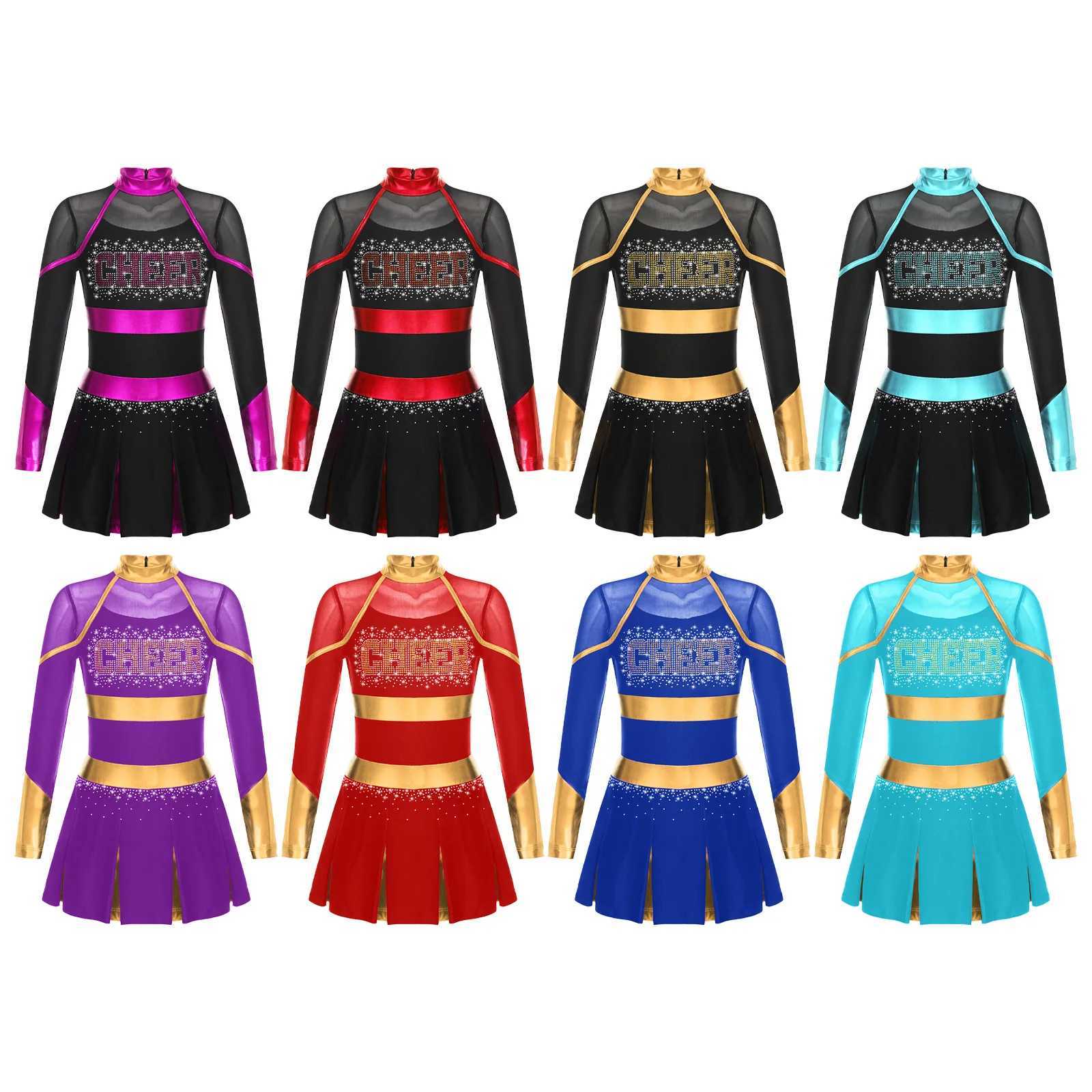 Girls Cheerleader Costume Outfit High School Musical Cheerleading Uniform Kids Halloween Cosplay Party Dress Up Birthday Gifts W250117