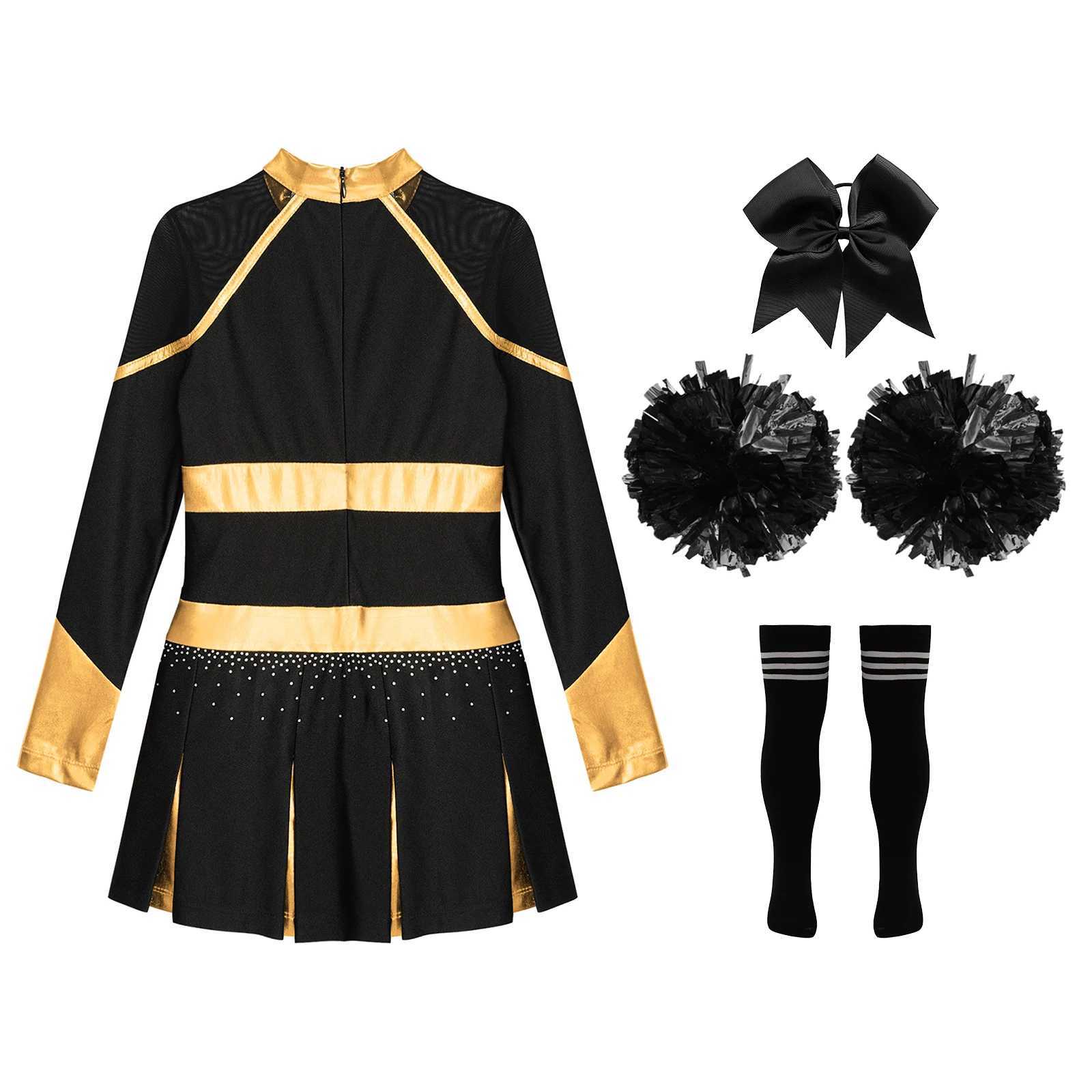 Girls Cheerleader Costume Outfit High School Musical Cheerleading Uniform Kids Halloween Cosplay Party Dress Up Birthday Gifts W250117