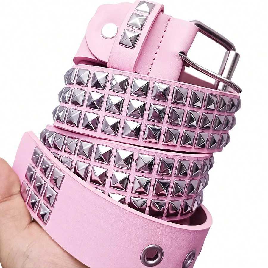 Pink Y2K Punk Goth Rivet Belt with Studded for Womens Girls Cute Punk Accessories W250120