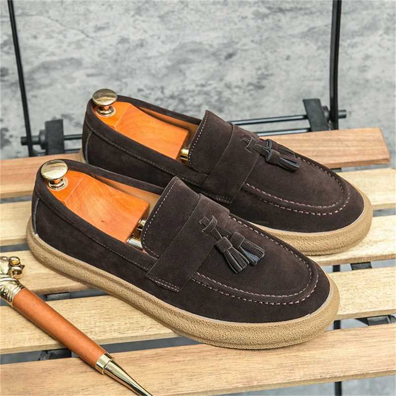 Handmade Outdoor Men Loafers Casual Leather Shoes Fi Mens Boat Shoes New Arrival Male Dress Footwear Slip SoftXJ250118